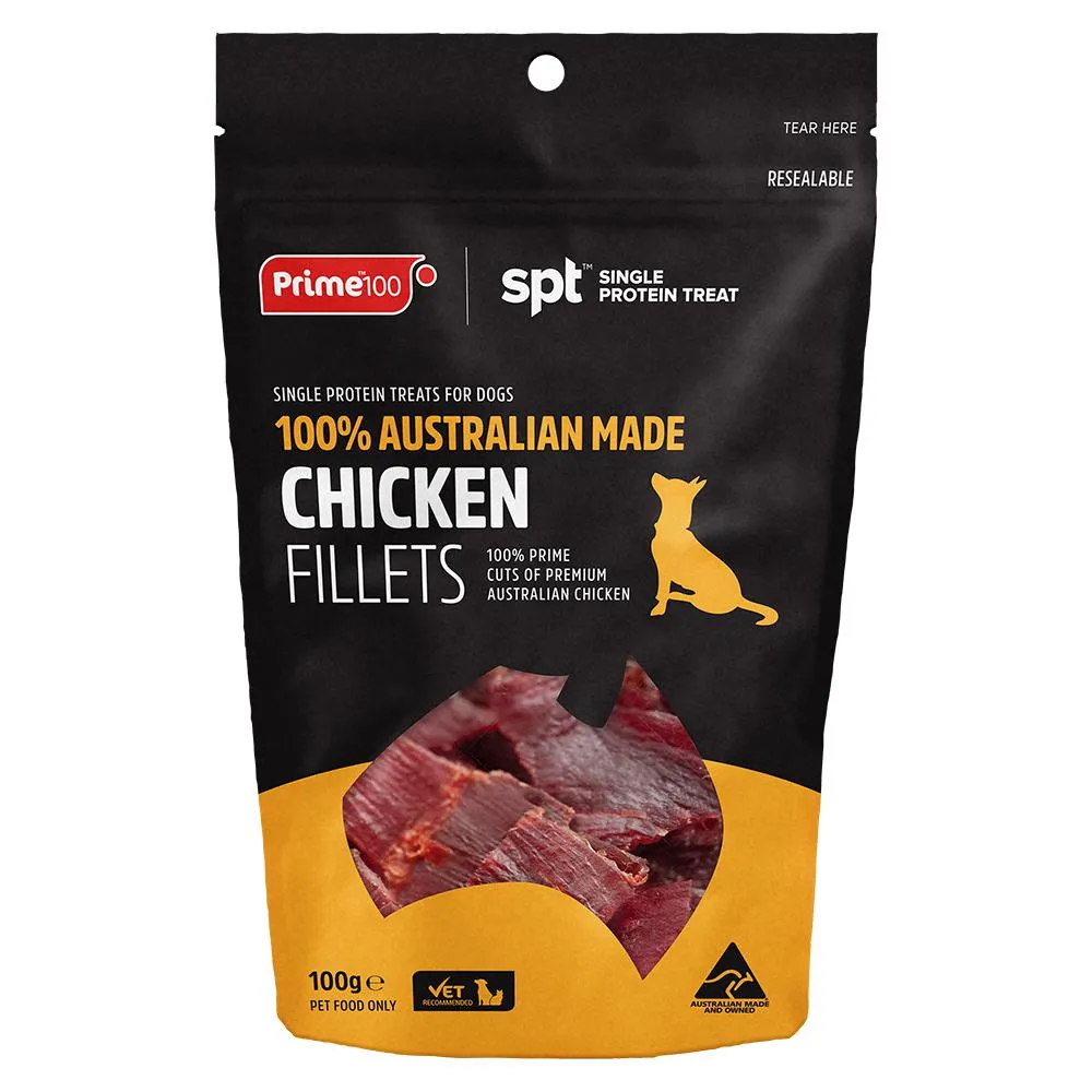 Prime 100 Dog SPT Chicken Fillet Treats 100g