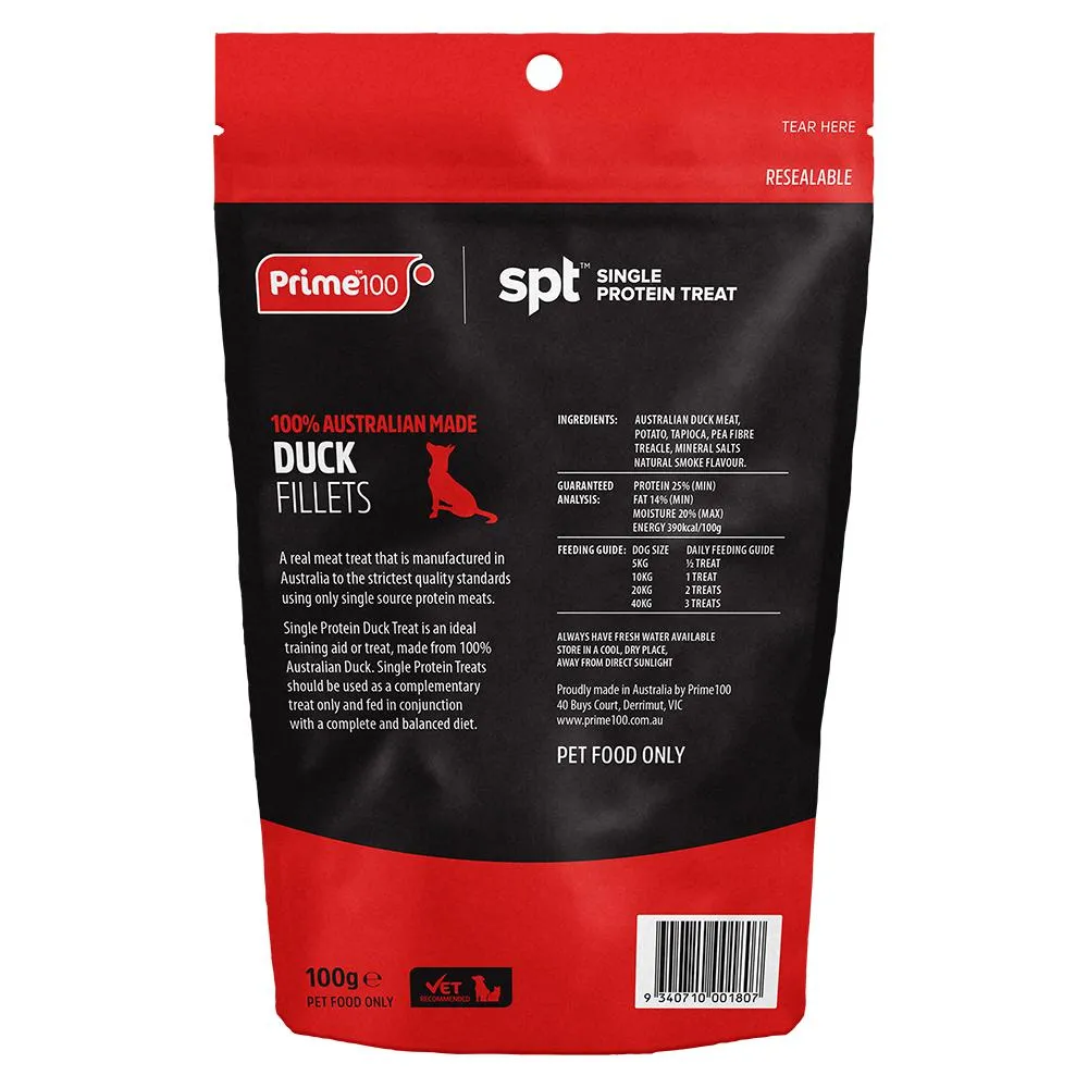 Prime 100 Dog SPT Duck Fillet Treats 100g