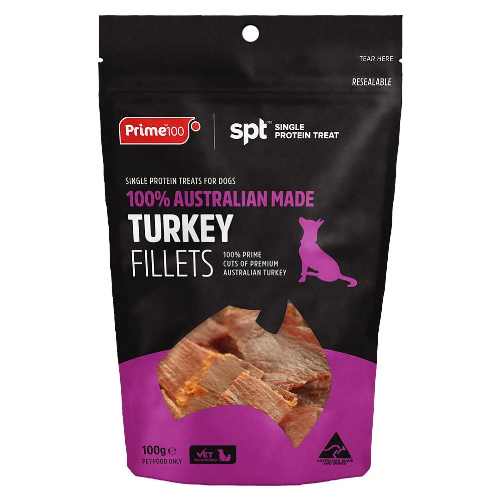 Prime 100 Dog SPT Turkey Fillet Treats 100g