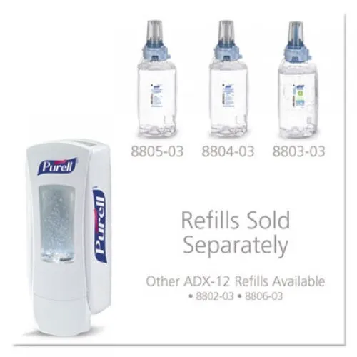 PURELL ADX-12 Dispenser, 1200 mL, 4.5" x 4" x 11.25", White (882006)