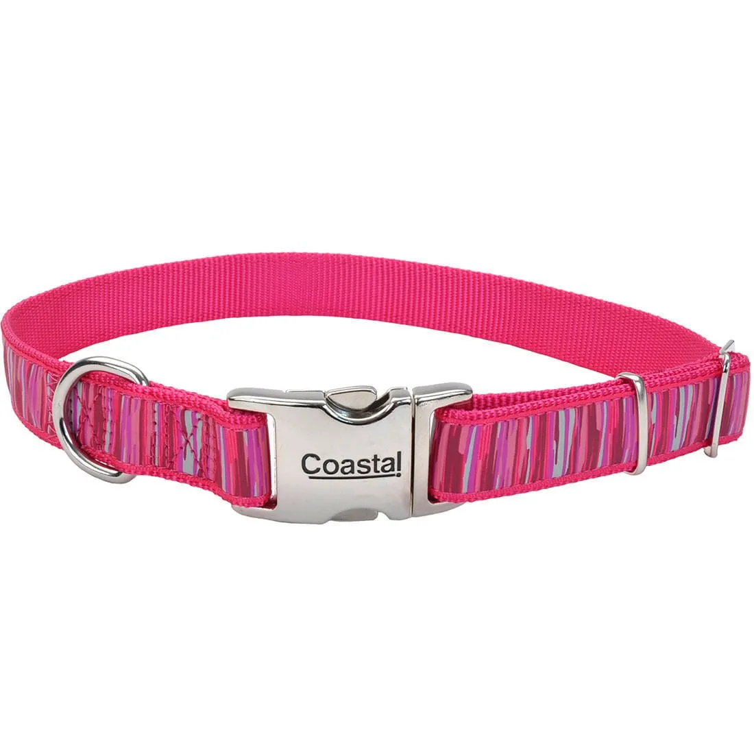 Ribbon Adjustable Dog Collar with Metal Buckle