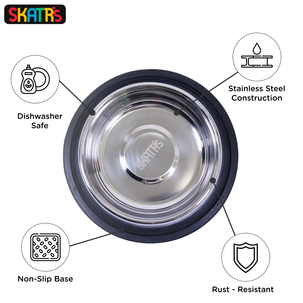 Skatrs Anti Skid Stainless Steel Bowl for Dogs and Cats (1400mL)