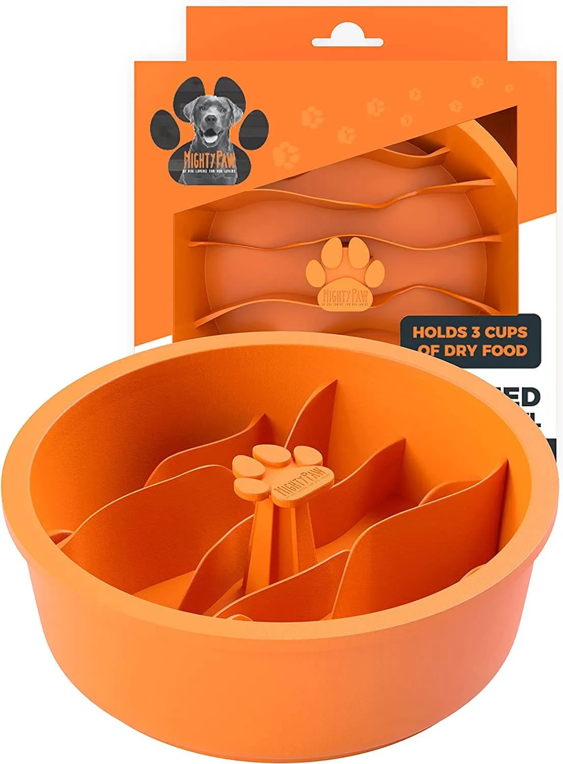 Slow Feed Dog Bowl - Holds 3 Cups, BPA-Free & Dishwasher Safe