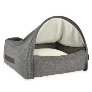 Snuggle Cave Pet Bed - Grey Herringbone