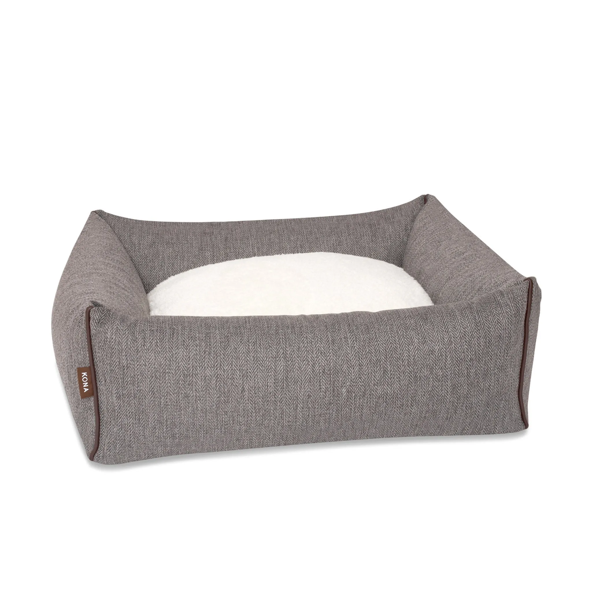 Snuggle Cave Pet Bed - Grey Herringbone