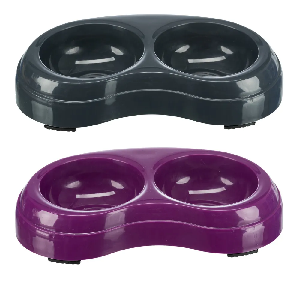 Trixie-  Anti-Slip Plastic Double Bowl