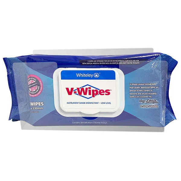 Viraclean V-Wipes Hospital Grade Disinfectant Wipes 230 x 330mm 80 Pieces