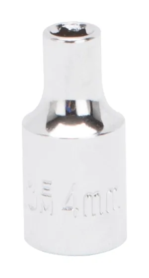 Vulcan MT6487862 Drive Socket, 4 mm Socket, 1/4 in Drive, 6-Point, Chrome Vanadium Steel, Chrome :EA: QUANTITY: 1