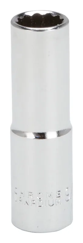 Vulcan MT65273523L Drive Socket, 9/16 in Socket, 1/2 in Drive, 12-Point, Chrome Vanadium Steel, Chrome :EA: QUANTITY: 1