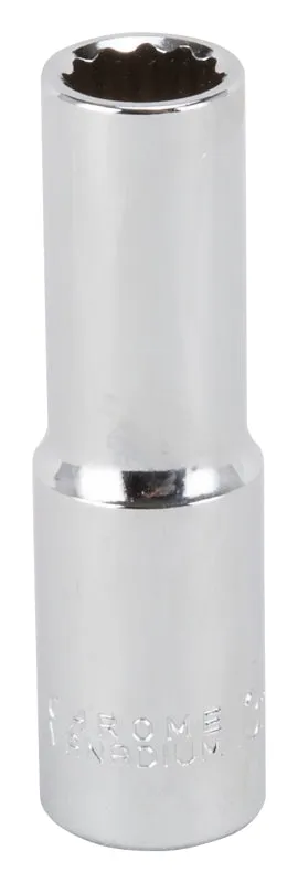 Vulcan MT6528974 Drive Socket, 13 mm Socket, 1/2 in Drive, 12-Point, Chrome Vanadium Steel, Chrome :EA: QUANTITY: 1