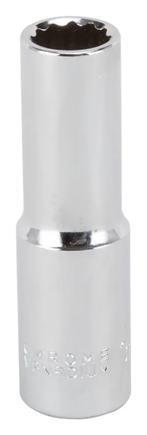 Vulcan MT6528974 Drive Socket, 13 mm Socket, 1/2 in Drive, 12-Point, Chrome Vanadium Steel, Chrome :EA: QUANTITY: 1