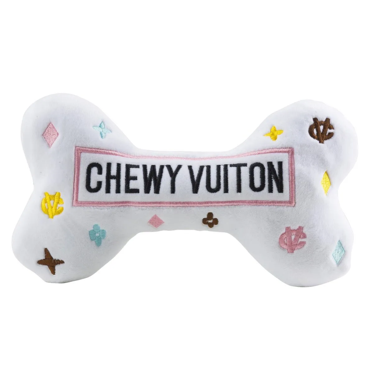 White Chewy Vuiton Bone Toy