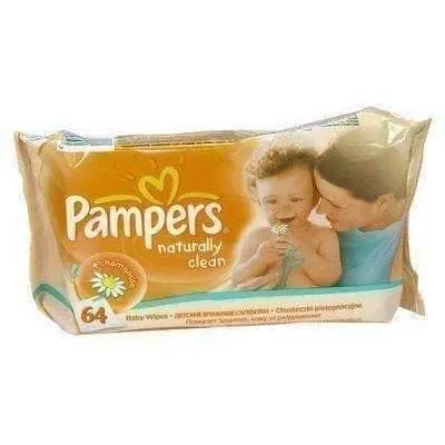 WIPES PAMPERS BABY NATURALLY CLEAN x 64 art