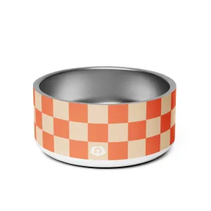 WUFORIA Checker Peachy Orange 32oz Dog Bowl