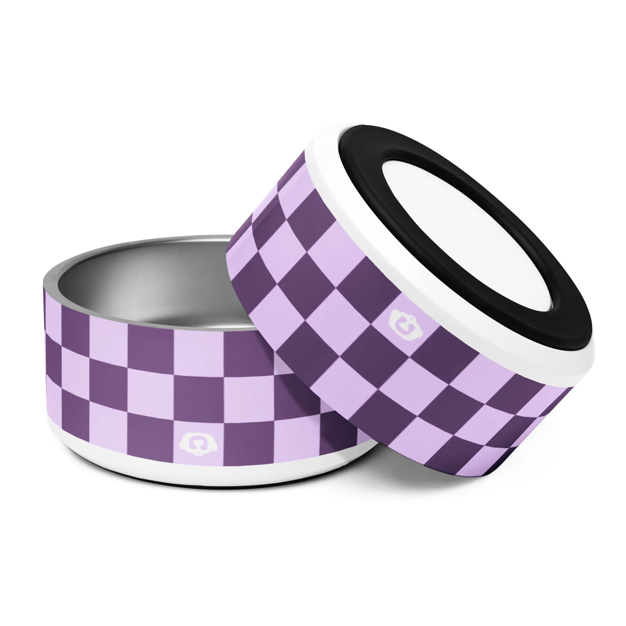 WUFORIA Checker Purple Pop 32oz Dog Bowl