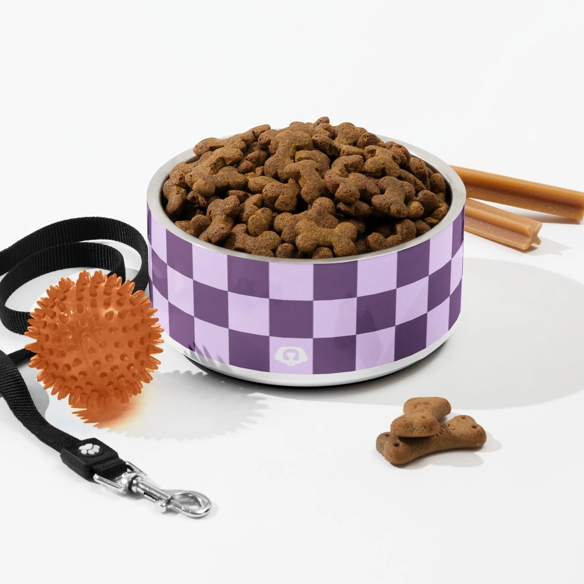 WUFORIA Checker Purple Pop 32oz Dog Bowl