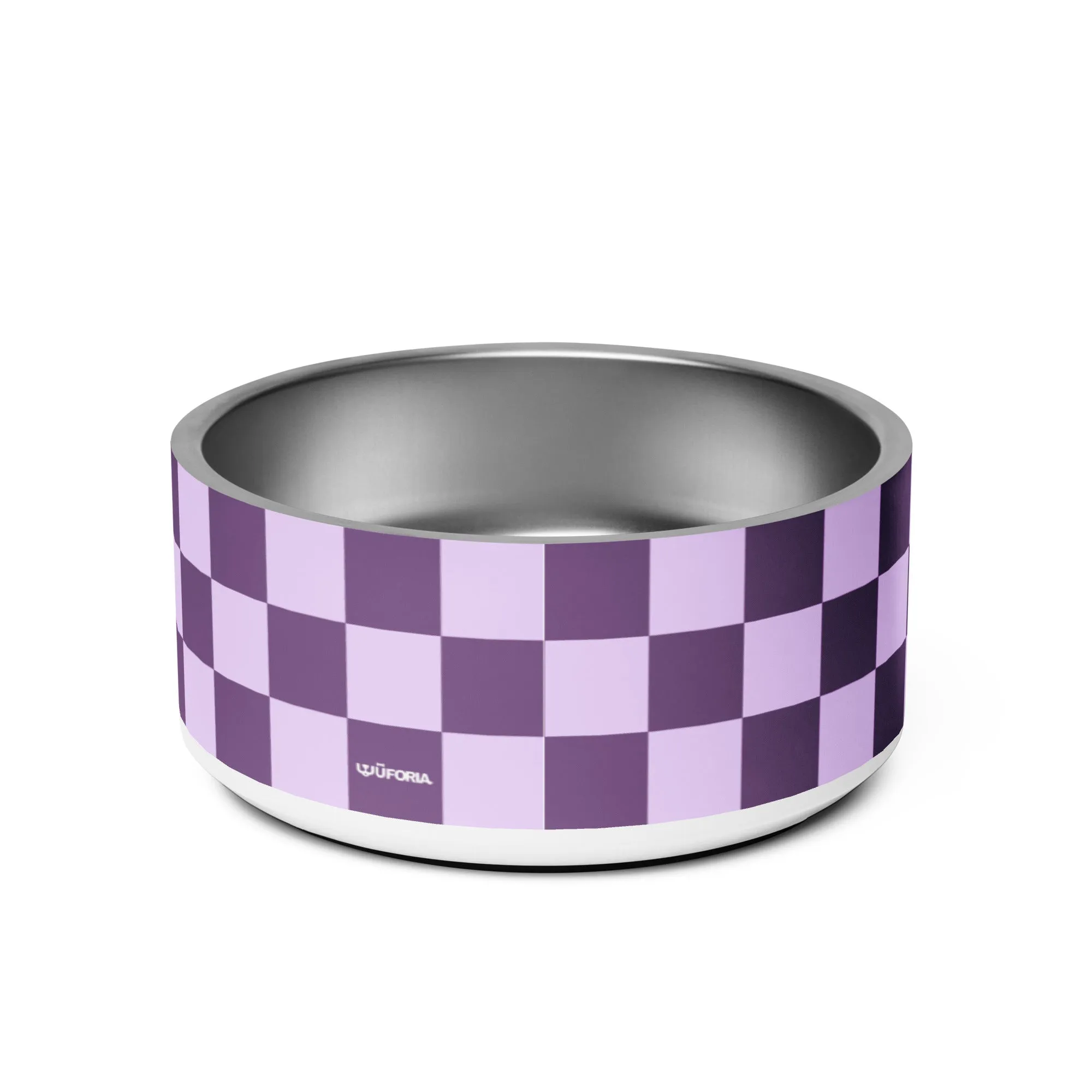 WUFORIA Checker Purple Pop 32oz Dog Bowl