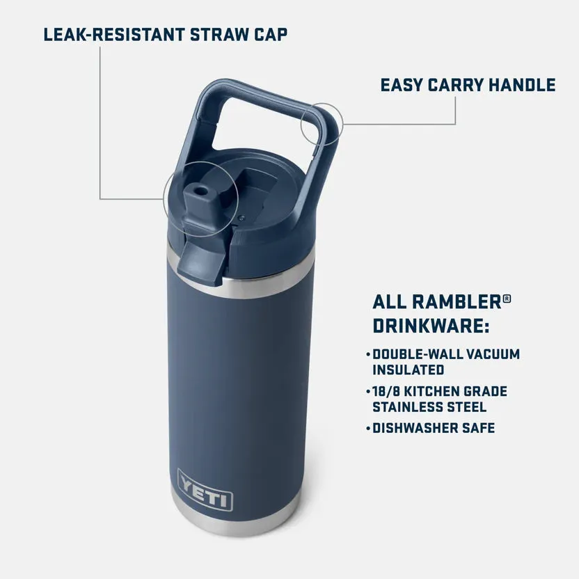 YETI Rambler 18 OZ (532ml) Bottle With Straw Cap - Navy